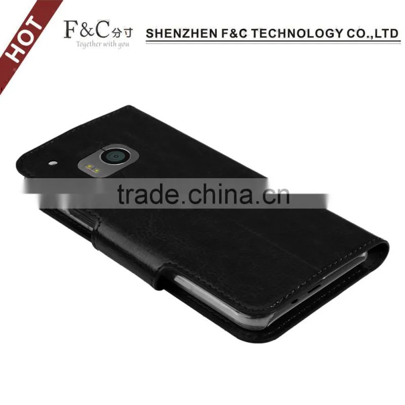 For HTC One M9 wallet pu leather case with card slots