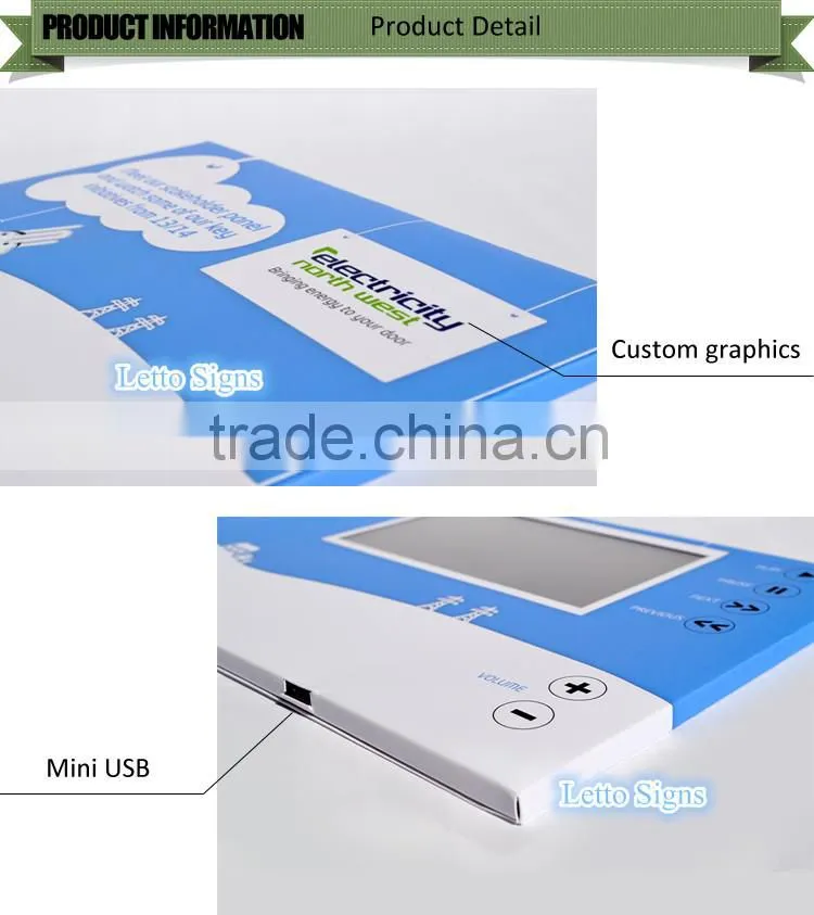 Customized Super-slim Video Card Video Audio Card Lcd Greeting Card