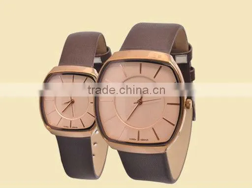 Business pu leather couple watches alloy quartze couple watches