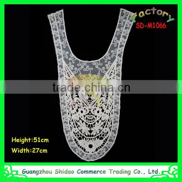 Wholesale custom handmade fabric embroidered chiffon flower lace collar for ladies garment decoration