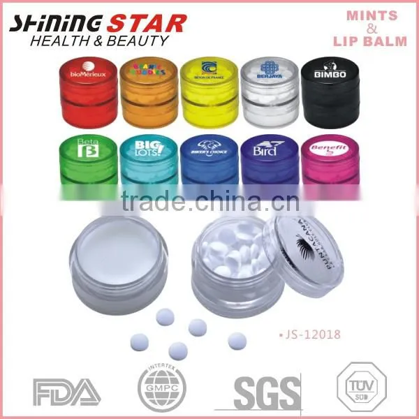 JS-12018 sugar free mints with spf15 lip balm combo for oral care