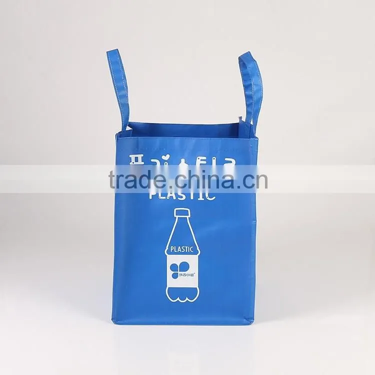 PP woven fabric with lamination shopping bag ,PP woven material handle ,with CMYK printing