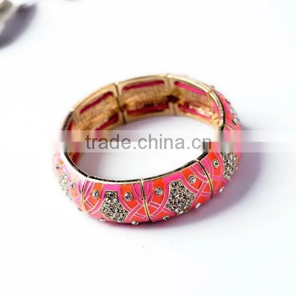 Black Enamel Bracelets Heart Shaped Summer Bracelets