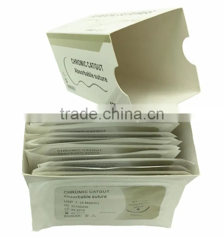 Chromic Catgut Surgical Suture With Needle for Hospital/Clinic