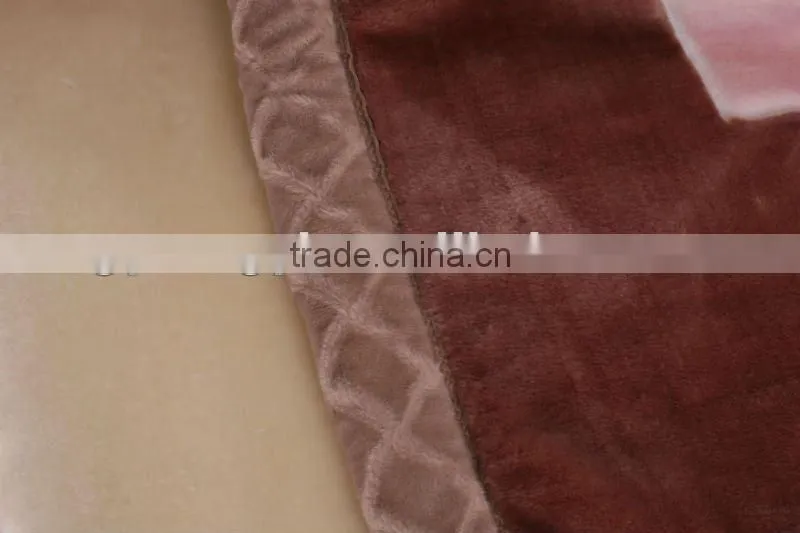 100% polyester printed and special carving raschel blanket 5kg