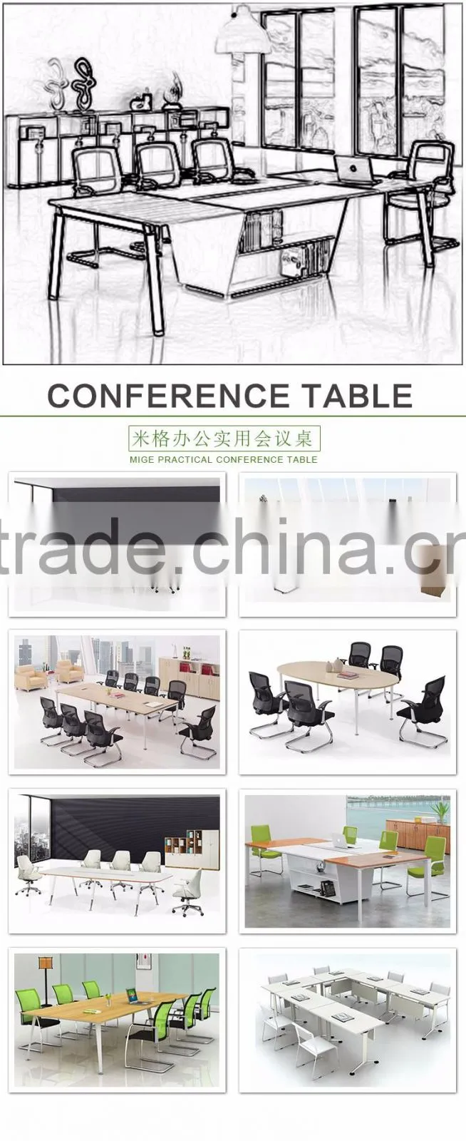 China Factory marble conference table
