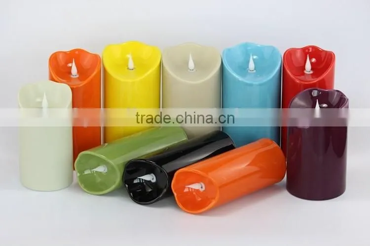 flameless Christmas LED lights candles in ceramic wholesale
