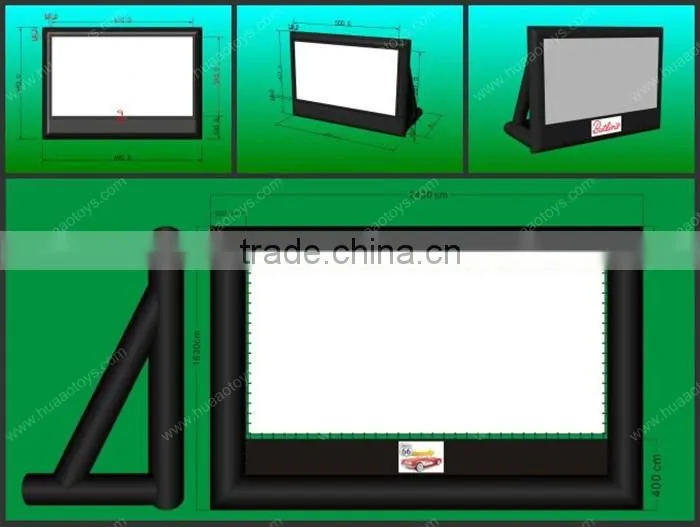 rear projection tv outdoor cinema inflatable movie screen for sale