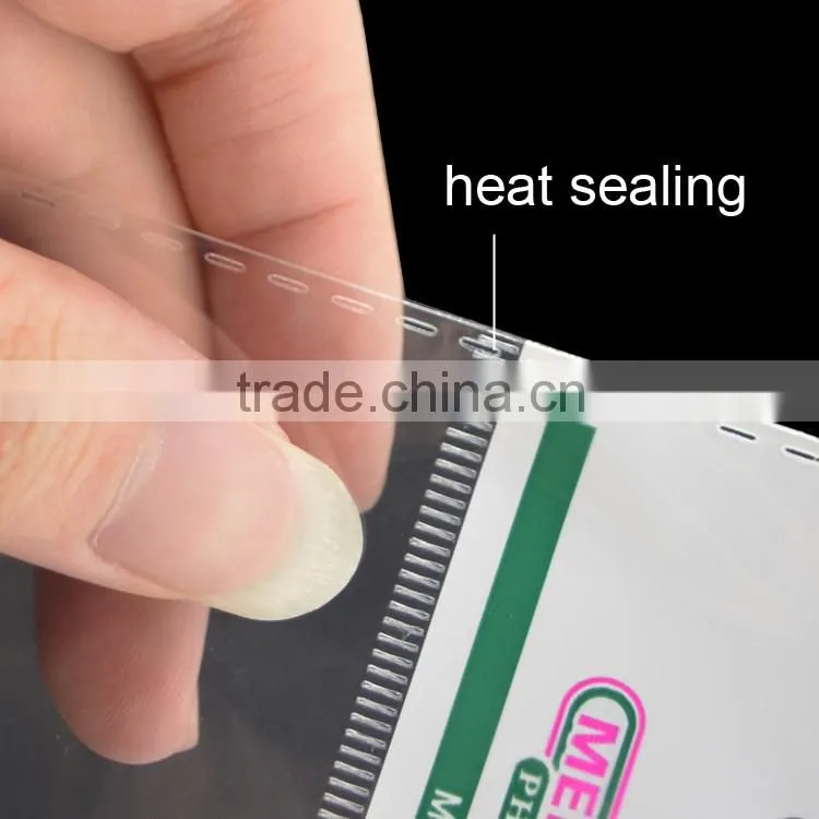 clear opp printing heat sealing header bag with self adhesive seal
