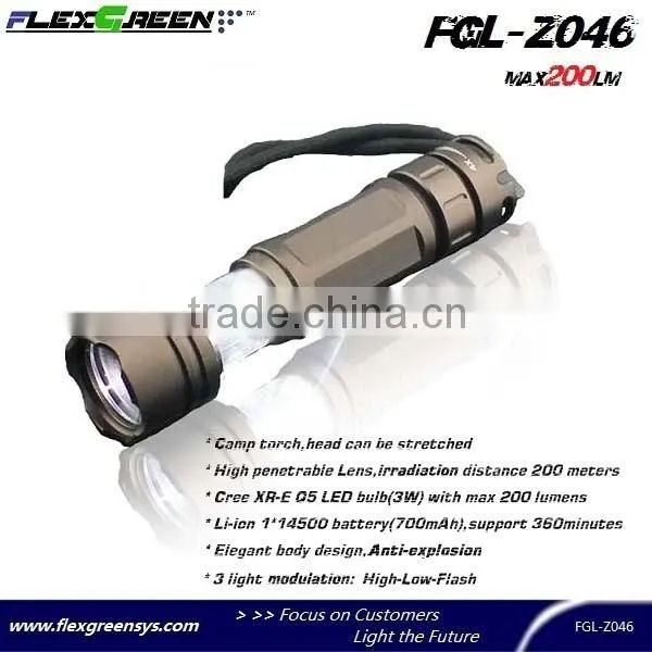 rechargeable hard anodation Q5 camping light