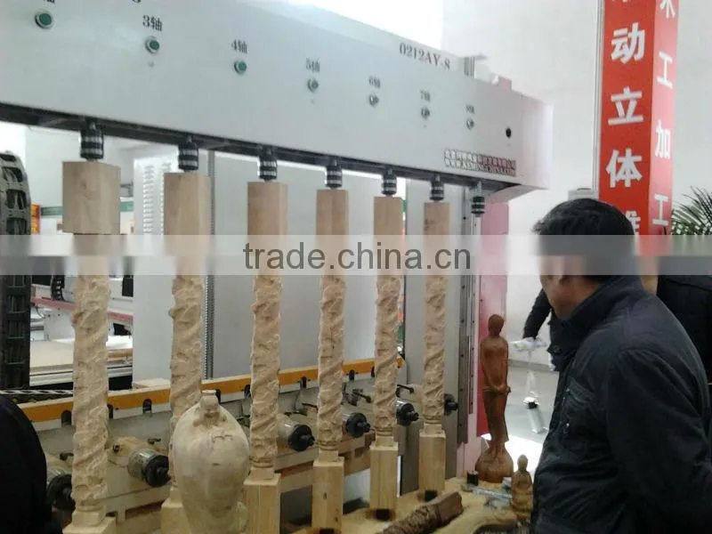 cnc stair railing engraving machine /four-axis linkage/8 spindles/AC servo