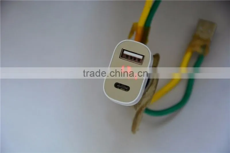 2 ports Plastic USB-C Car Charger