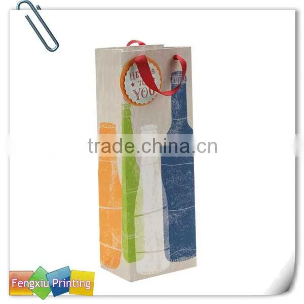 Christmas Wine Paper Bag with Handles