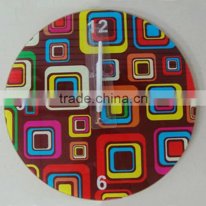 Decorative glass wall clock design, wall mounted clock