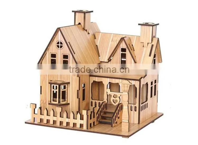 DO it Yourself Toy LED Mini Wooden House for Kids