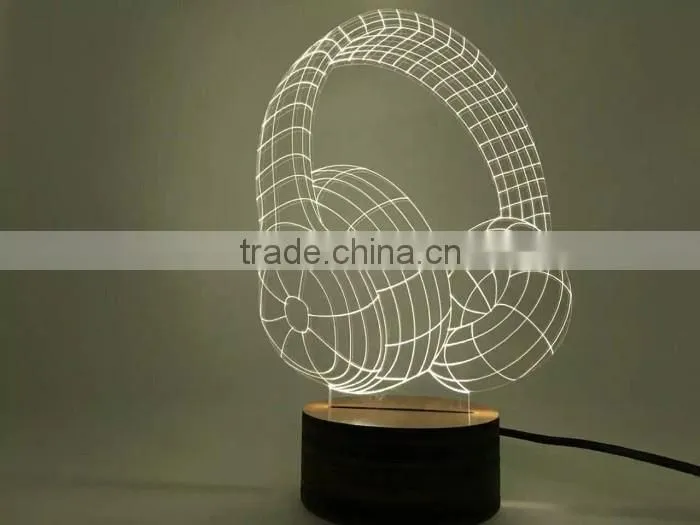 Innovative Headphone Shape 3D LED Lamp