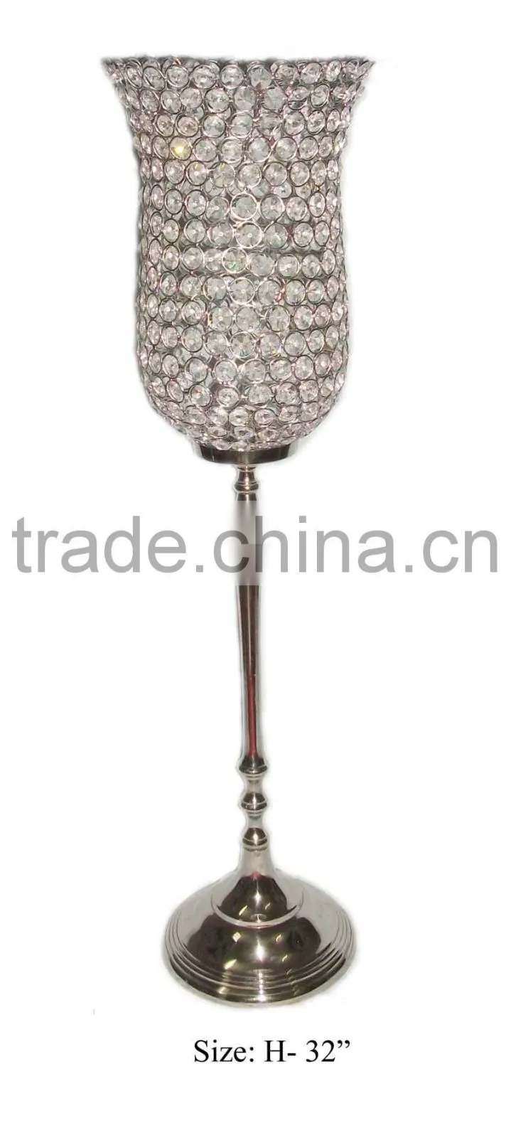 High quality crystal wedding centerpiece with crystal votive attachment