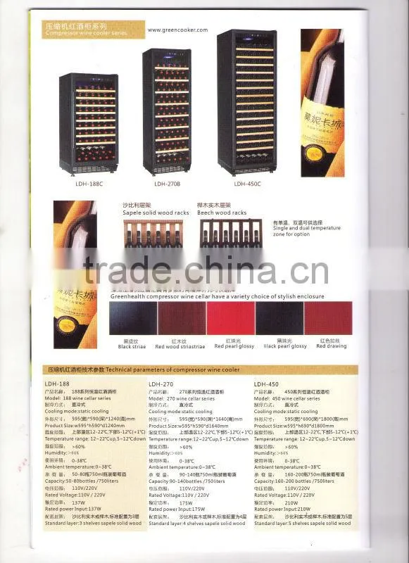horizontal wine cooler with compressor OEM Guangzhou factory