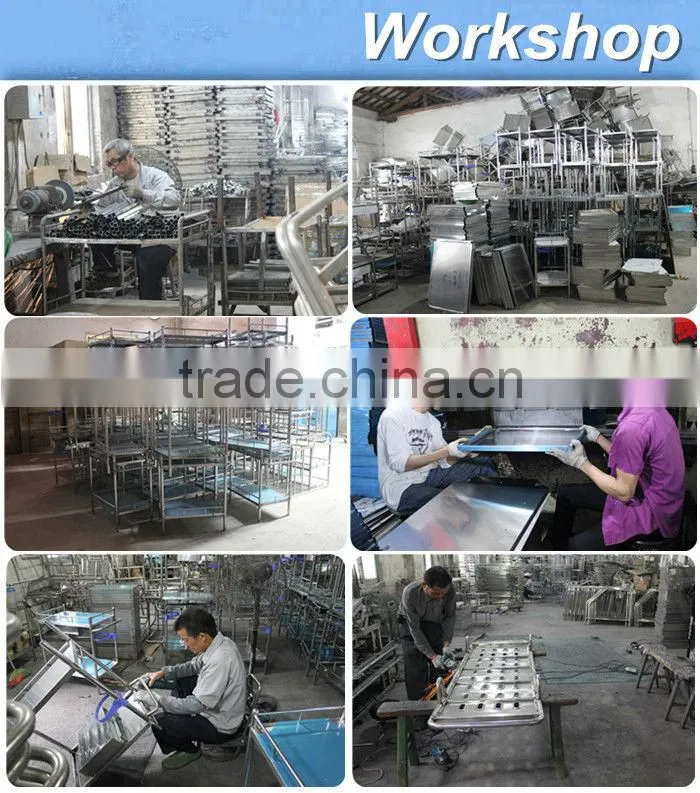 2 layers stainless steel food trolley