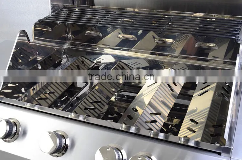 Simplified large cooking area stainless steel outdoor grill