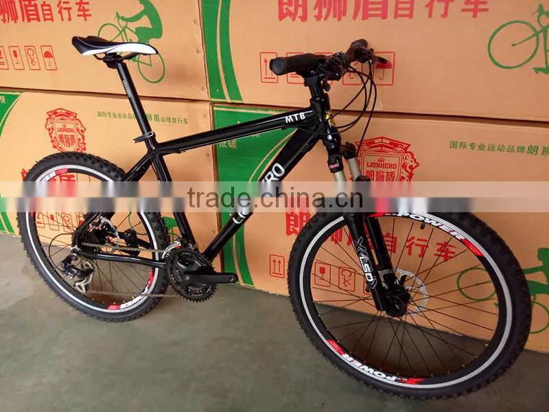26 inch aluminum alloy black mountain bike