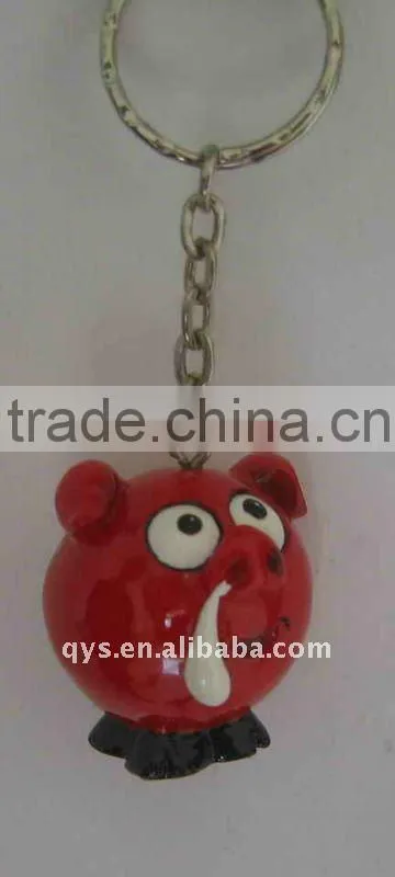 resin pig keychain