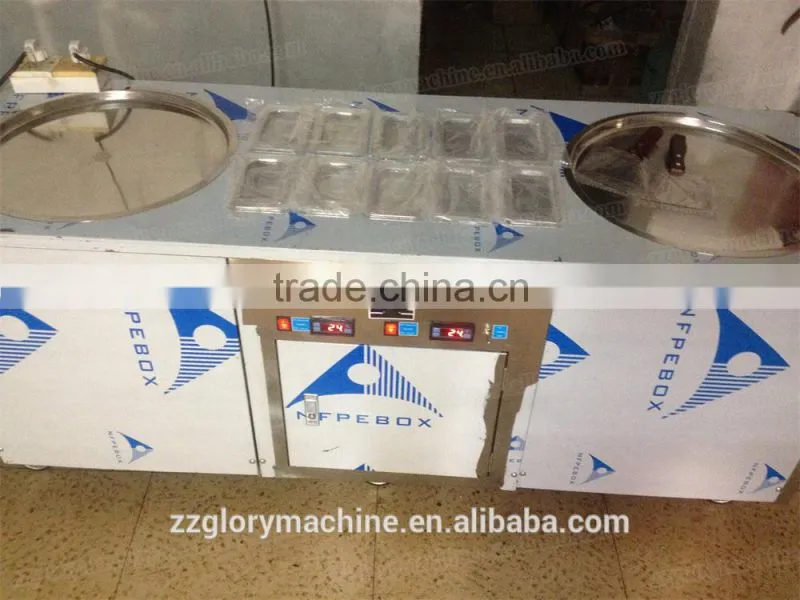 Multi-functional commercial Flat Pan Fried Ice Cream Machine