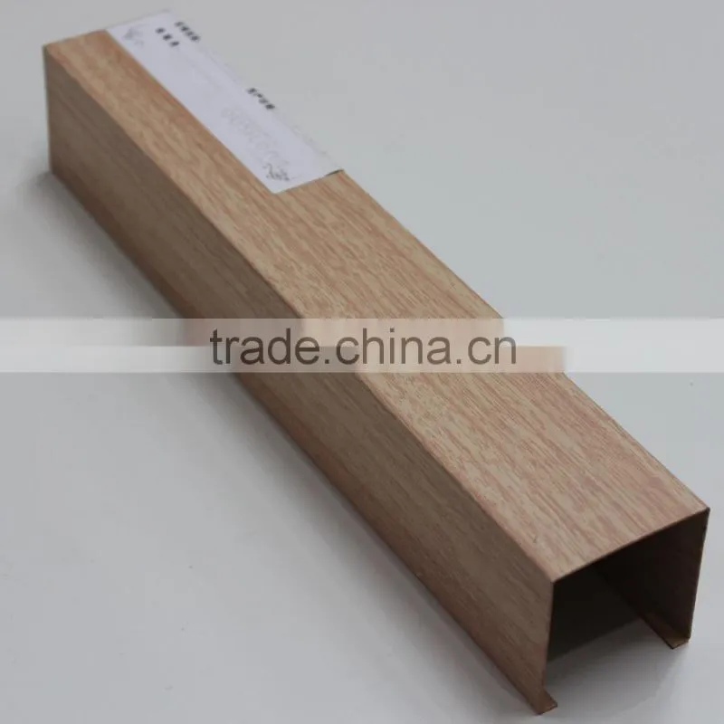 Strong Weather Resistance Wood Grain Aluminum Metal Screen Linear Ceiling U Channel Screen Ceiling Panel