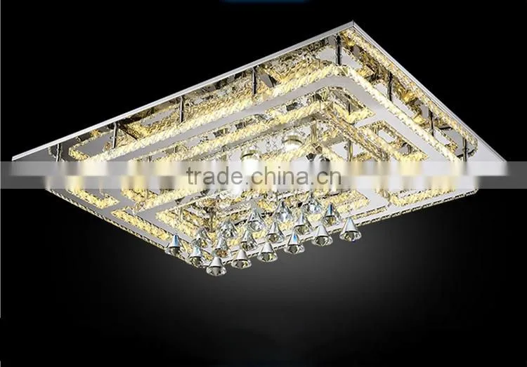 Top Quality K9 Crystal Ceiling Light 128W Amber Luxury Crystal Lamp