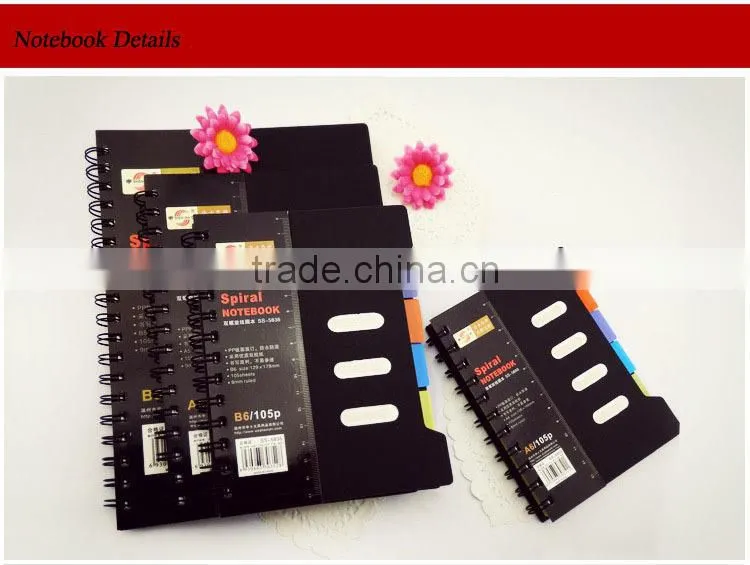 2015 New and hot sale double spiral 5 subject notebook made in China