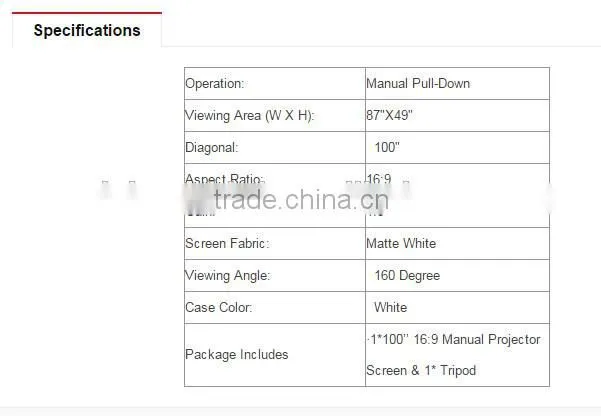 High quality screen Outdoor projector screen,projector screen motorized Tripod 100inch 16:9