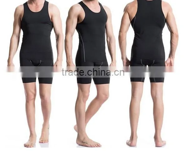 Mens Body Shaper running vest Sports Gym Tank Top Sleeveless Polyester Quick-dry Vest