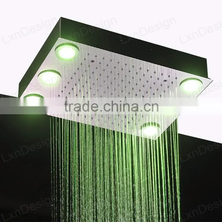 embed ceiling bath shower 2 in 1 multiple color remote control electric shower set with led light bathroom shower set