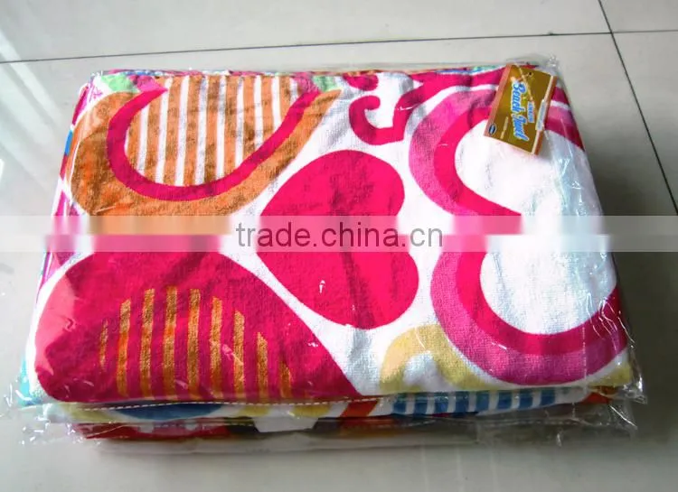 Full screen printed heart design girl beach towel blanket