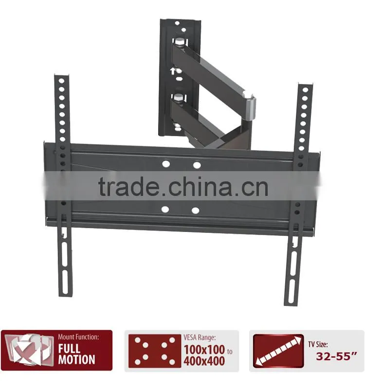 Heavy duty articulating arm LCD LED monitor wall mount for plasma flat screen from 32"~55"