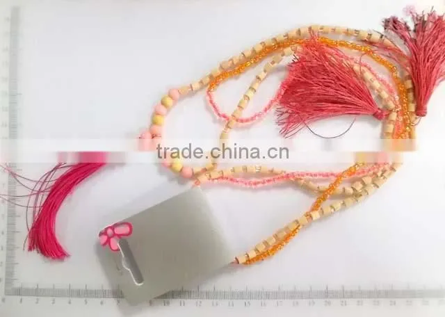 Charming beaded chain pendant statement necklace