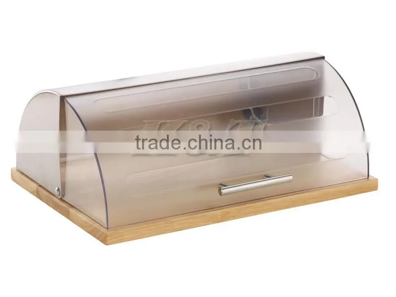 2015 Hot selling wooden and plastic bread box