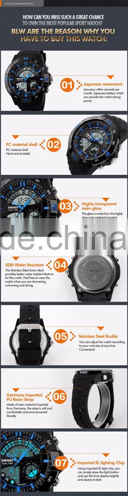 SKMEI Fashion Analogue Digital Watch