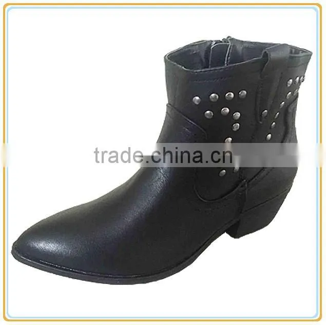 New ladies fashion pointed toe boots women new flat no heel ankle boots