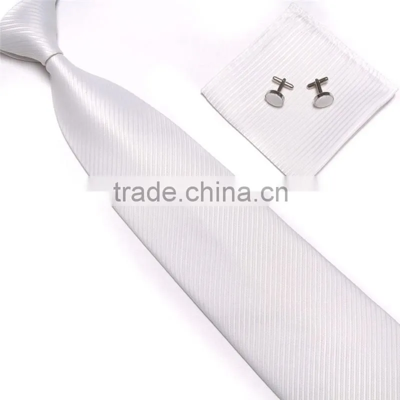 Classical Plaid Fashion Mens Handkerchief Tie Cufflinks
