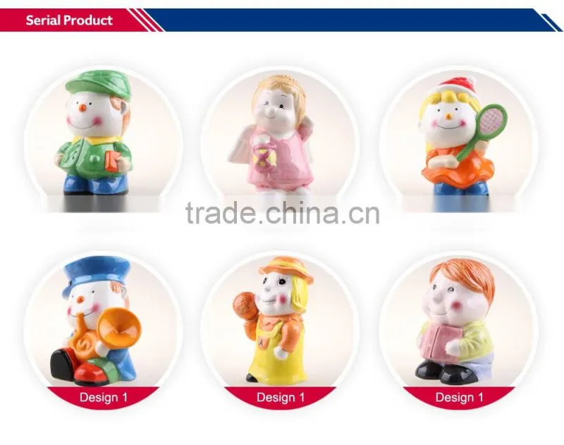 Hot selling police add digital V shape lovely ceramic coin bank for home decoration