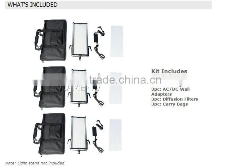 CAME-TV 1092B Bi-Color LED Video Light Film Studio Panel light kit(3 Piece Set)