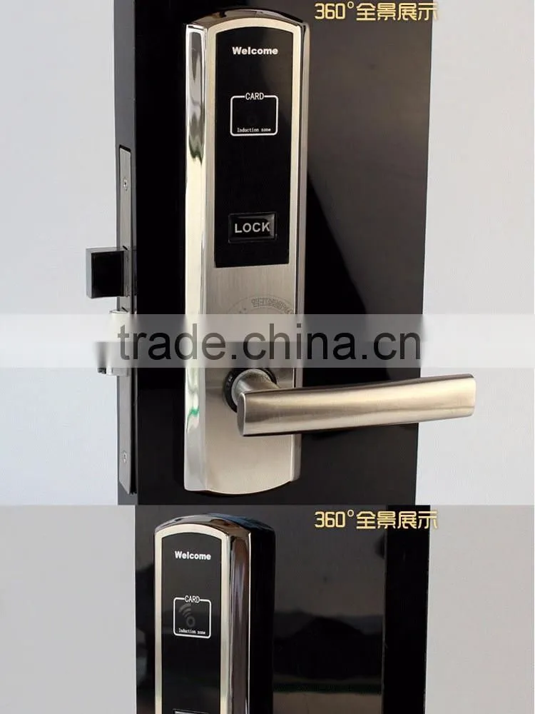 304 Stainless Steel rfid card security electric handle digital hotel smart keyless safety lock