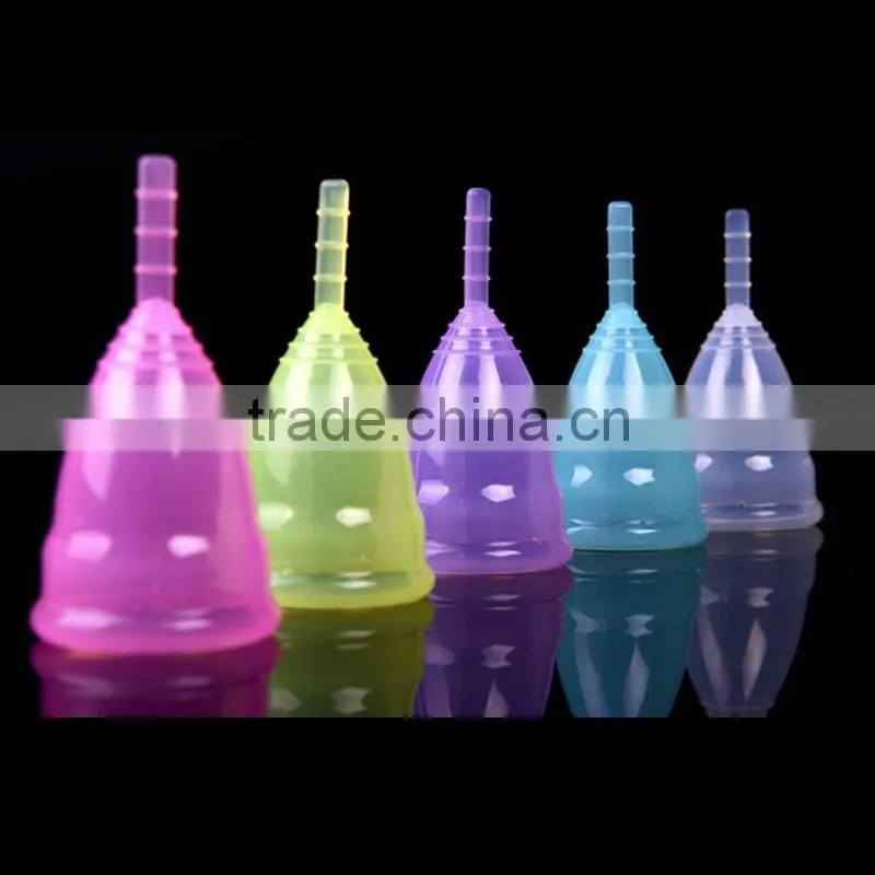 Feminine Hygiene Product Menstrual Cup Medical Silicone in Medical Grade with Small & Large size