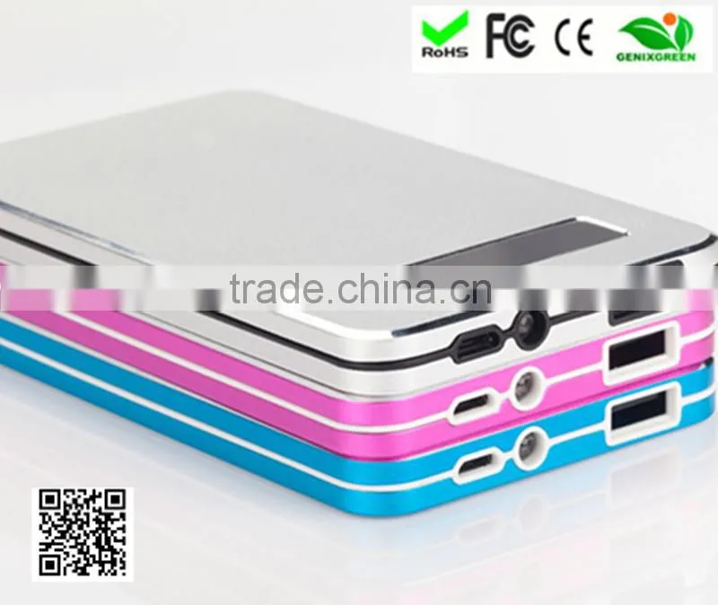 Good mirror face design and nice looking battery bank/portable polymer power bank for smart phones