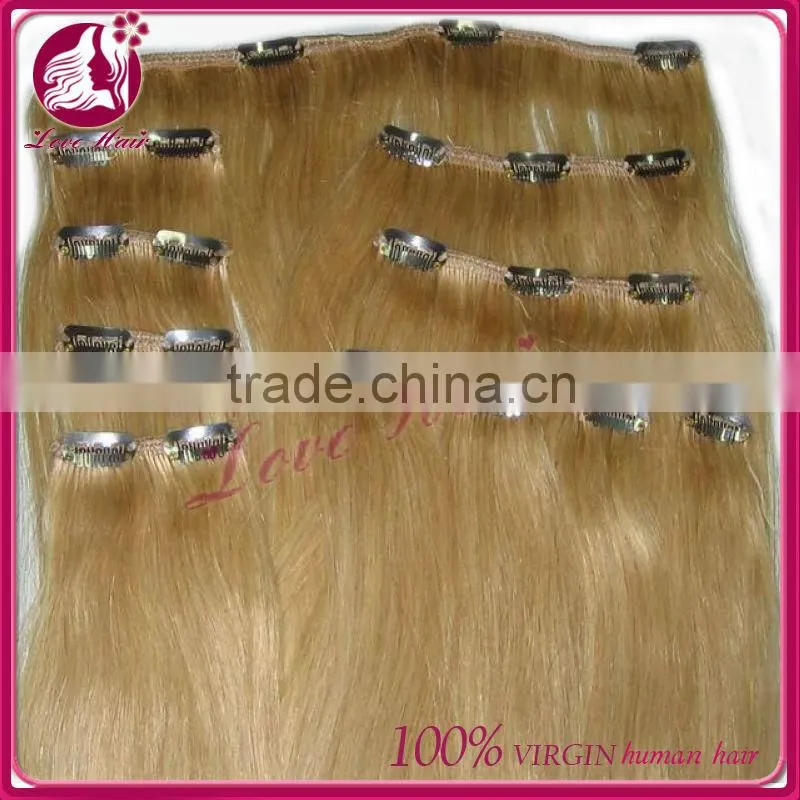 Cheap 100% human hair clip in hair extension