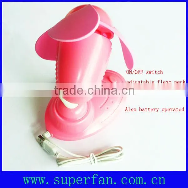 Colorful Mini desk fan with USB connection