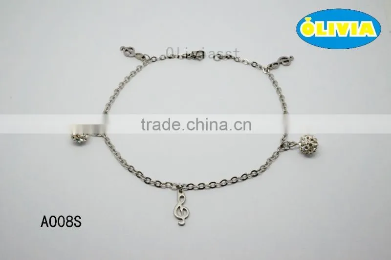 Olivia Jewelry Fashion Custom Design Stainless Steel Material Anklets For Girls