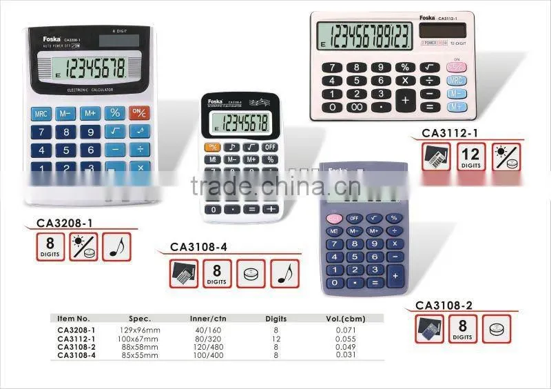 12 Digit Solar Power Office Calculator