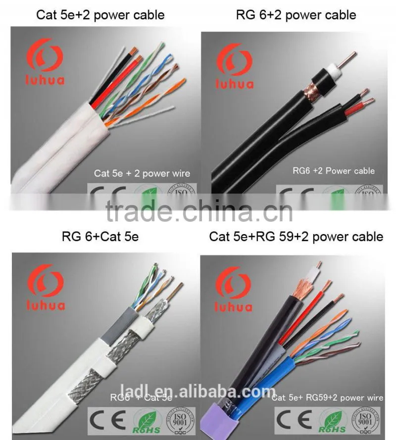 Digital Multimedia cable rg6+cat5e hybrid cable